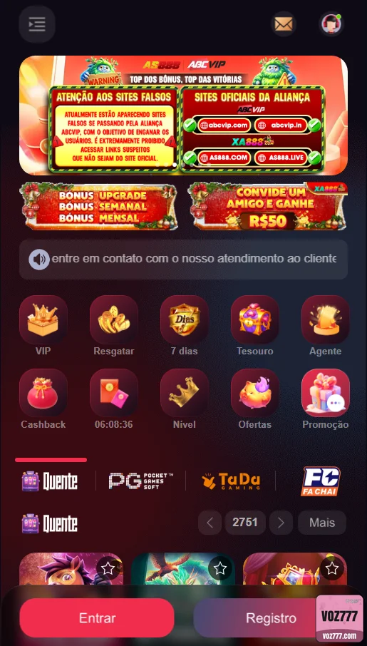 voz777.com Interface